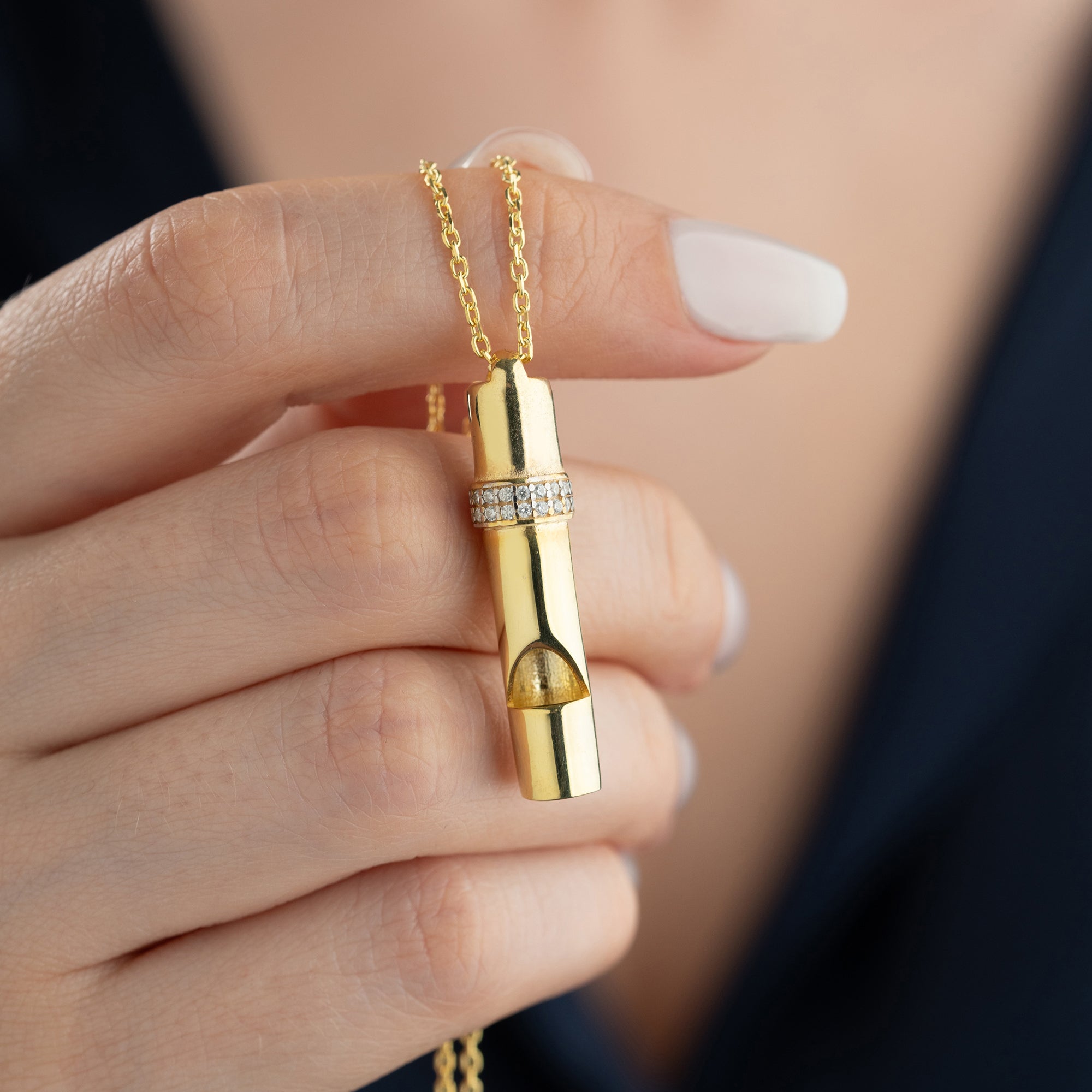 PFEIFE HALSKETTE aus 925 Silber - Eleganter Halskette - AURIME