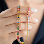 COLORFULL BAGEUTTE HALSKETTE aus 925 Silber - Eleganter Halskette - AURIME