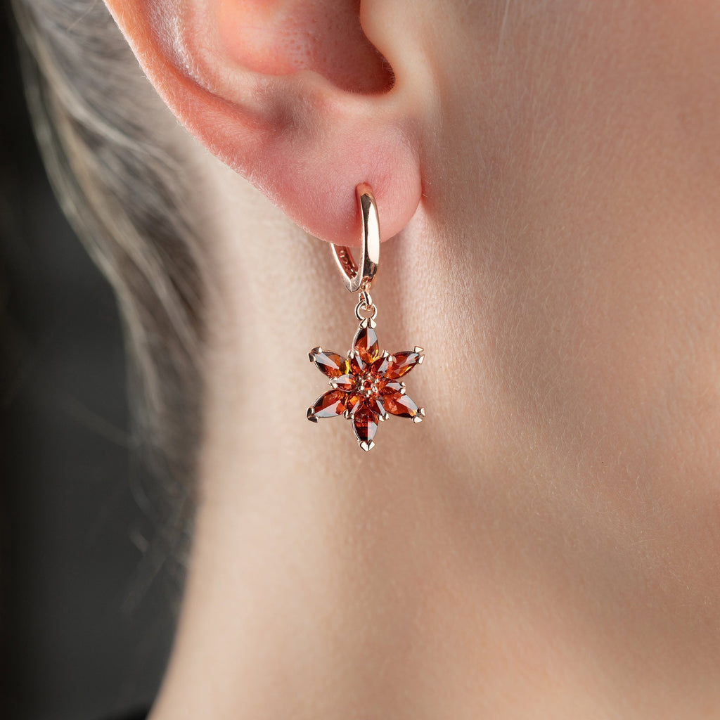 ROTE LOTUS OHRRINGE aus 925 Silber - Eleganter Ohrringe - AURIME