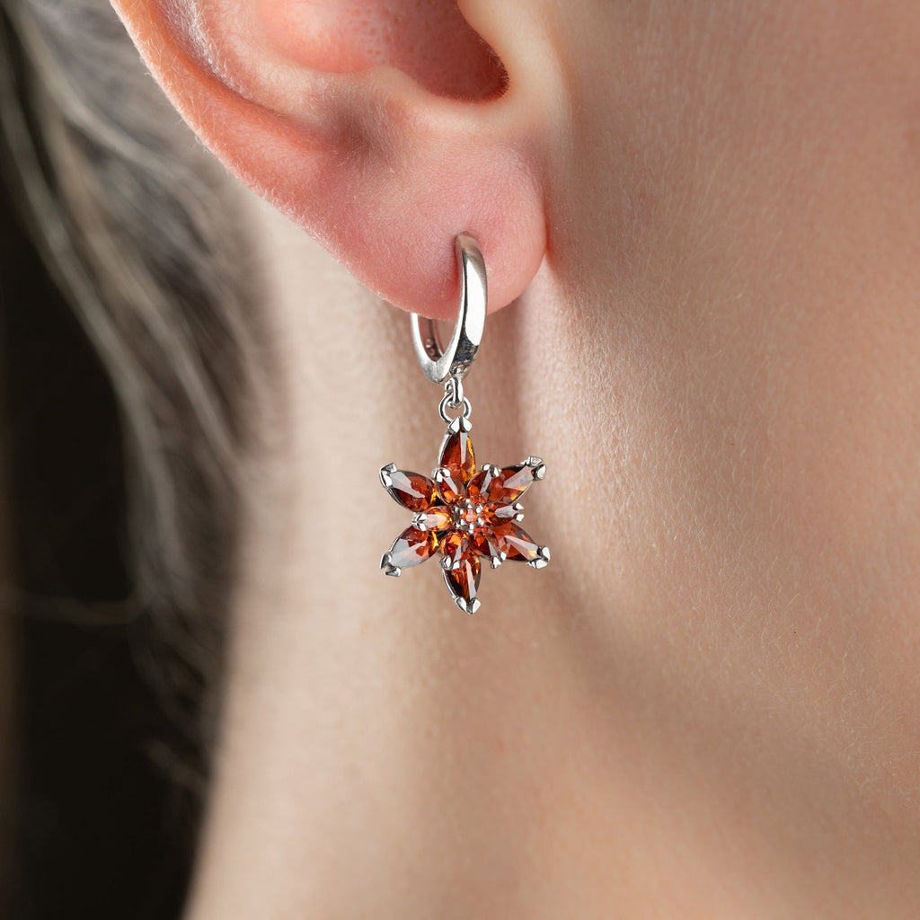 ROTE LOTUS OHRRINGE aus 925 Silber - Eleganter Ohrringe - AURIME