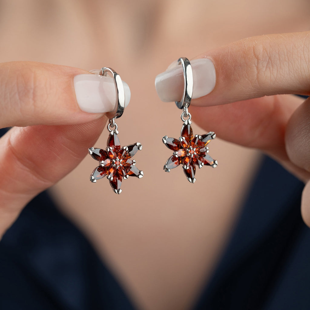 ROTE LOTUS OHRRINGE aus 925 Silber - Eleganter Ohrringe - AURIME