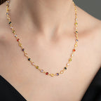 COLORFULL ZIRKONIA STEIN HALSKETTE aus 925 Silber - Eleganter Halskette - AURIME