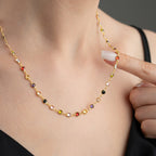 COLORFULL ZIRKONIA STEIN HALSKETTE aus 925 Silber - Eleganter Halskette - AURIME