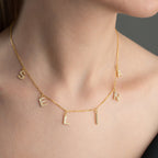 CHOCKER ZIRKONIA NAMENSKETTE aus 925 Silber - Eleganter Halskette - AURIME