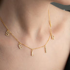 CHOCKER ZIRKONIA NAMENSKETTE aus 925 Silber - Eleganter Halskette - AURIME