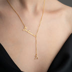 NAMENSKETTE MIT HÄNGEND STERNZEICHEN aus 925 Silber - Eleganter Halskette - AURIME