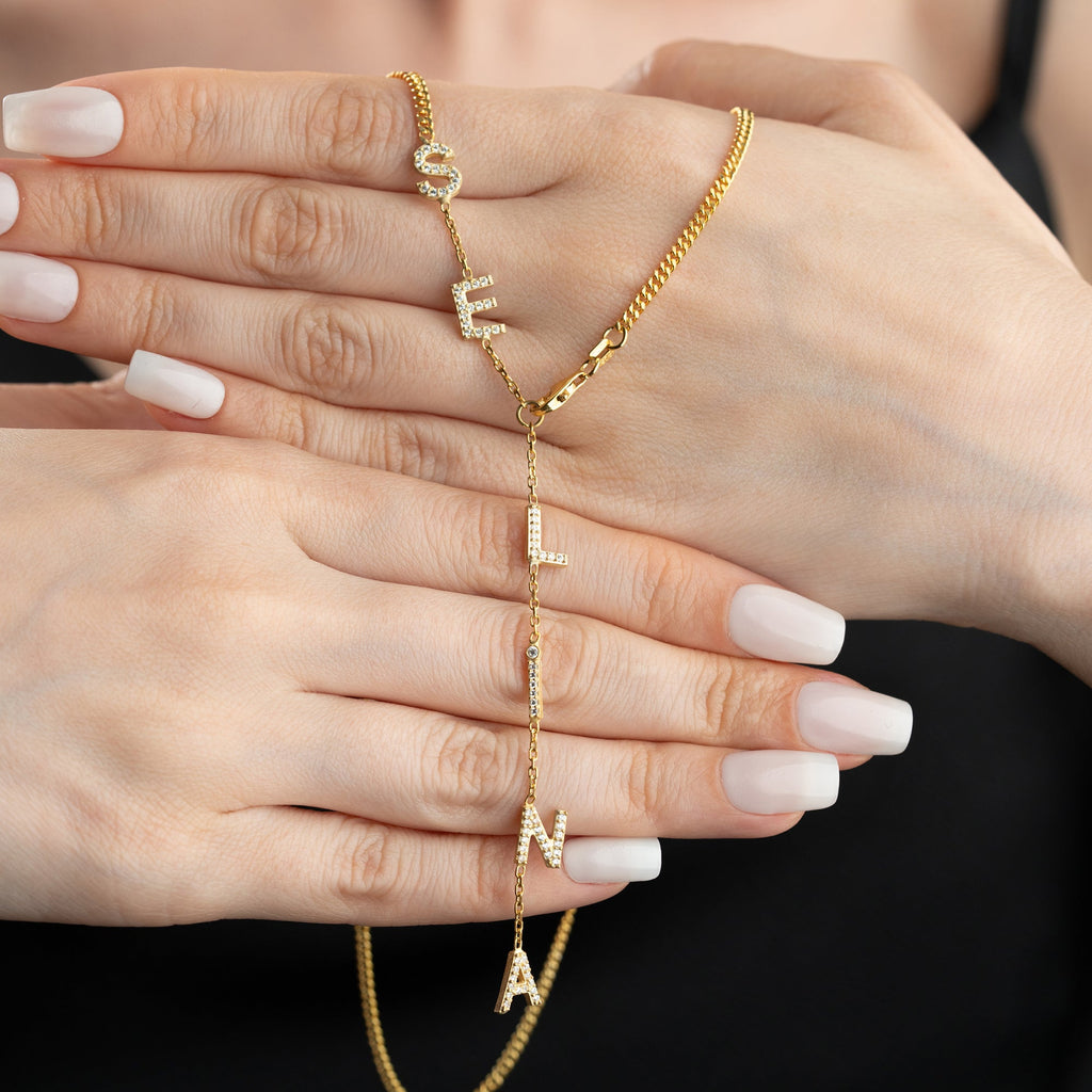 SOMMER NAMENSKETTE MIT ZIRKONIASTEIN | 925 SILBER