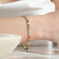 Bunte Baguette-Armband aus 925 Silber von AURIME, detailreiche Schmuckstück mit bunten Edelstein-Details.