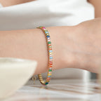 COLORFULL BAGUETTE ARMBAND aus 925 Silber - Eleganter Armband - AURIME