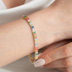 COLORFULL BAGUETTE ARMBAND aus 925 Silber - Eleganter Armband - AURIME