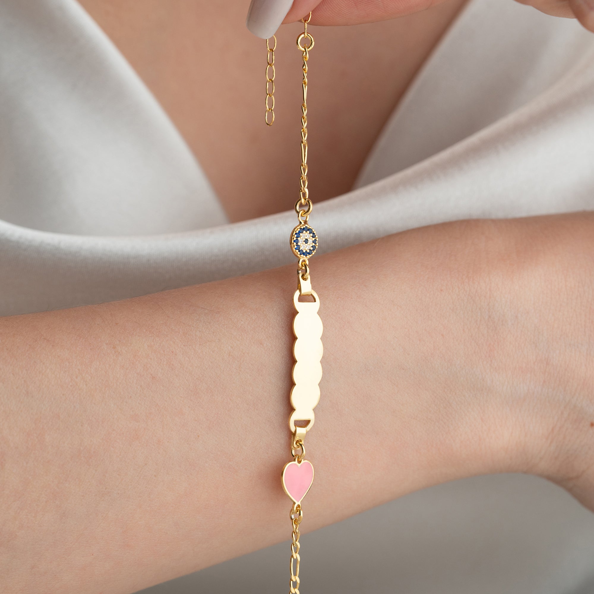 ROSE HERZ KINDER ARMBAND aus 925 Silber - Eleganter Armband - AURIME