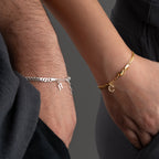 GOURMET BUCHSTABEN PARTNERARMBAND aus 925 Silber - Eleganter Armband - AURIME