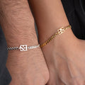 GOURMET 2er Partnerarmbänder aus 925 Silber von AURIME, detailreiche Armbänder für Paare, stilvoll und hochwertig.