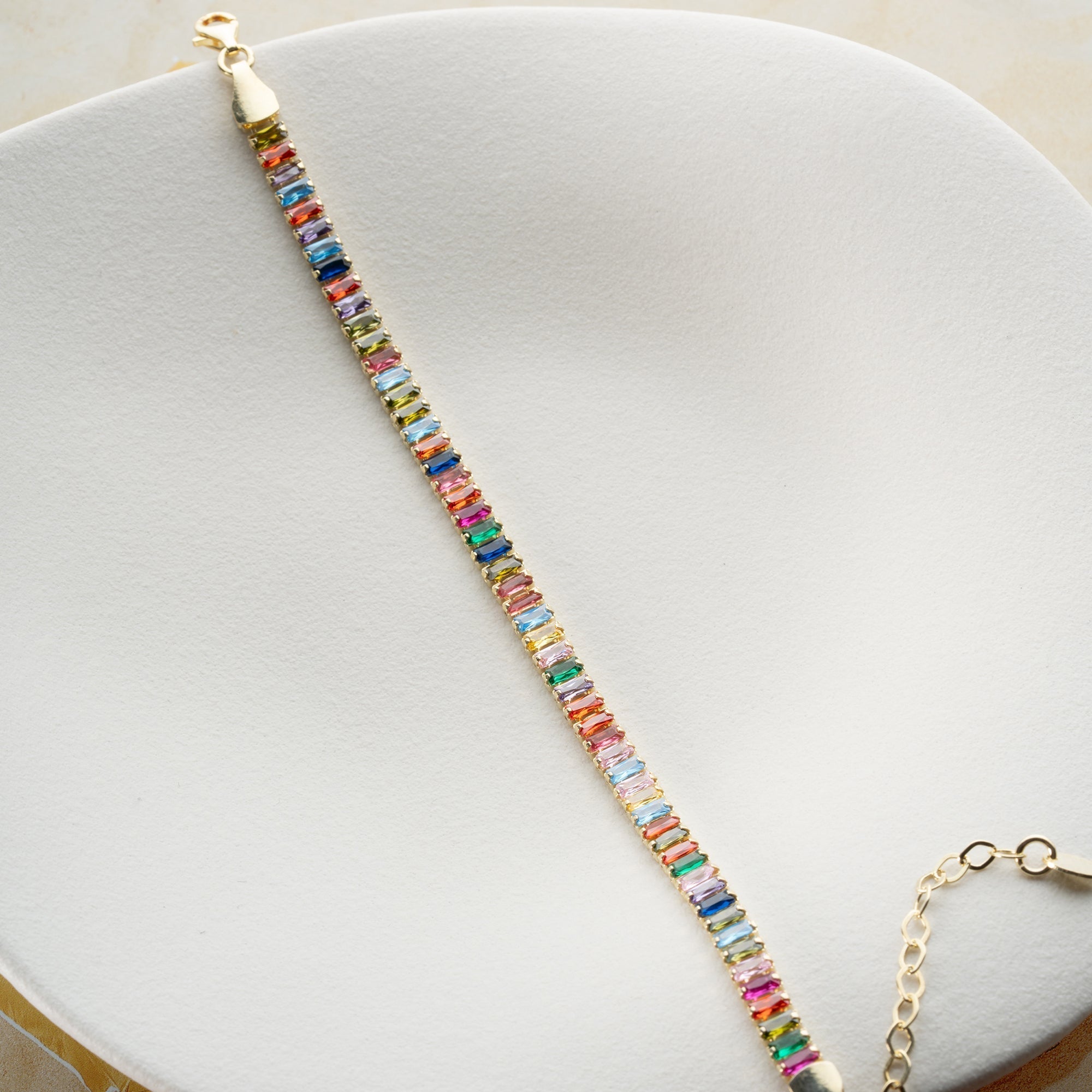 COLORFULL BAGUETTE ARMBAND aus 925 Silber - Eleganter Armband - AURIME