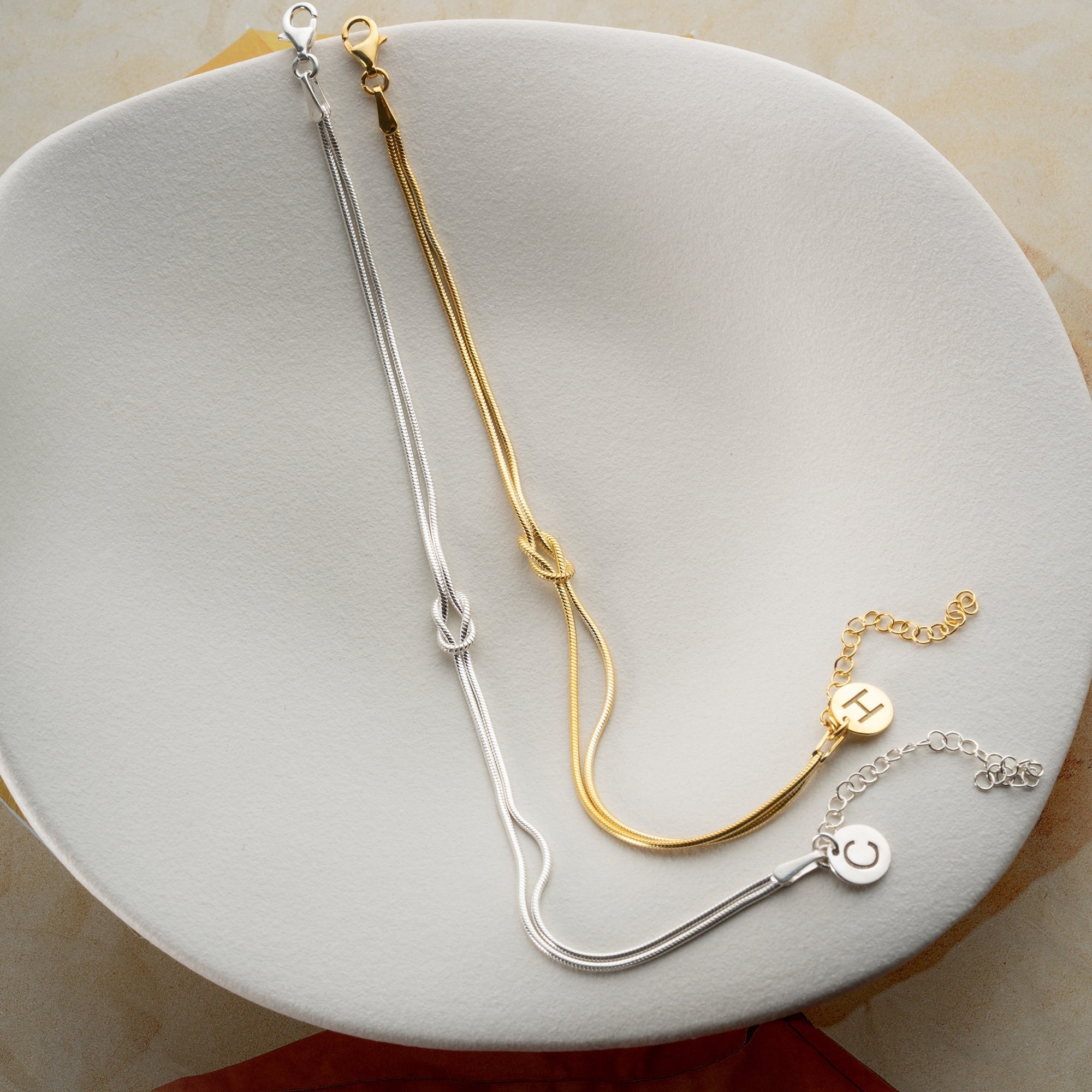 COUPLE INIFINITY INITIALEN PLÄTTCHEN | 925 SILBER