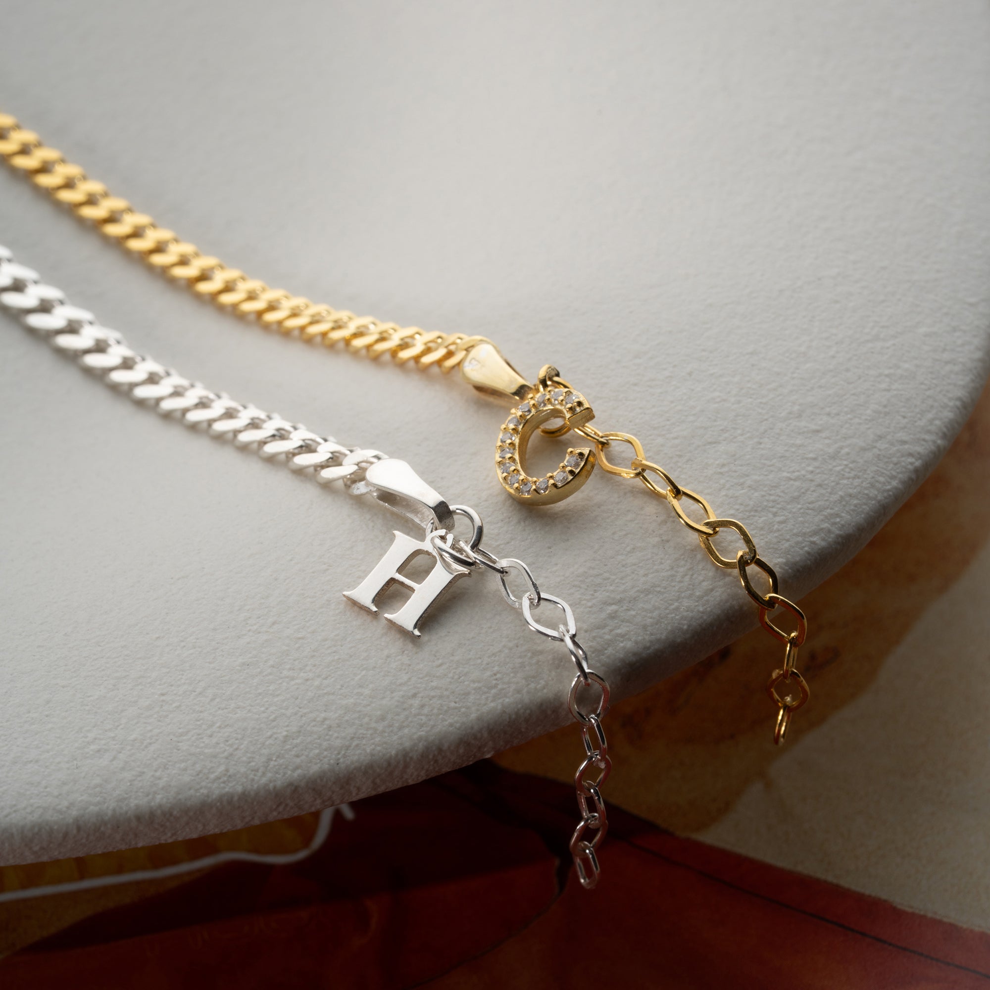 GOURMET BUCHSTABEN PARTNERARMBAND | 925 SILBER