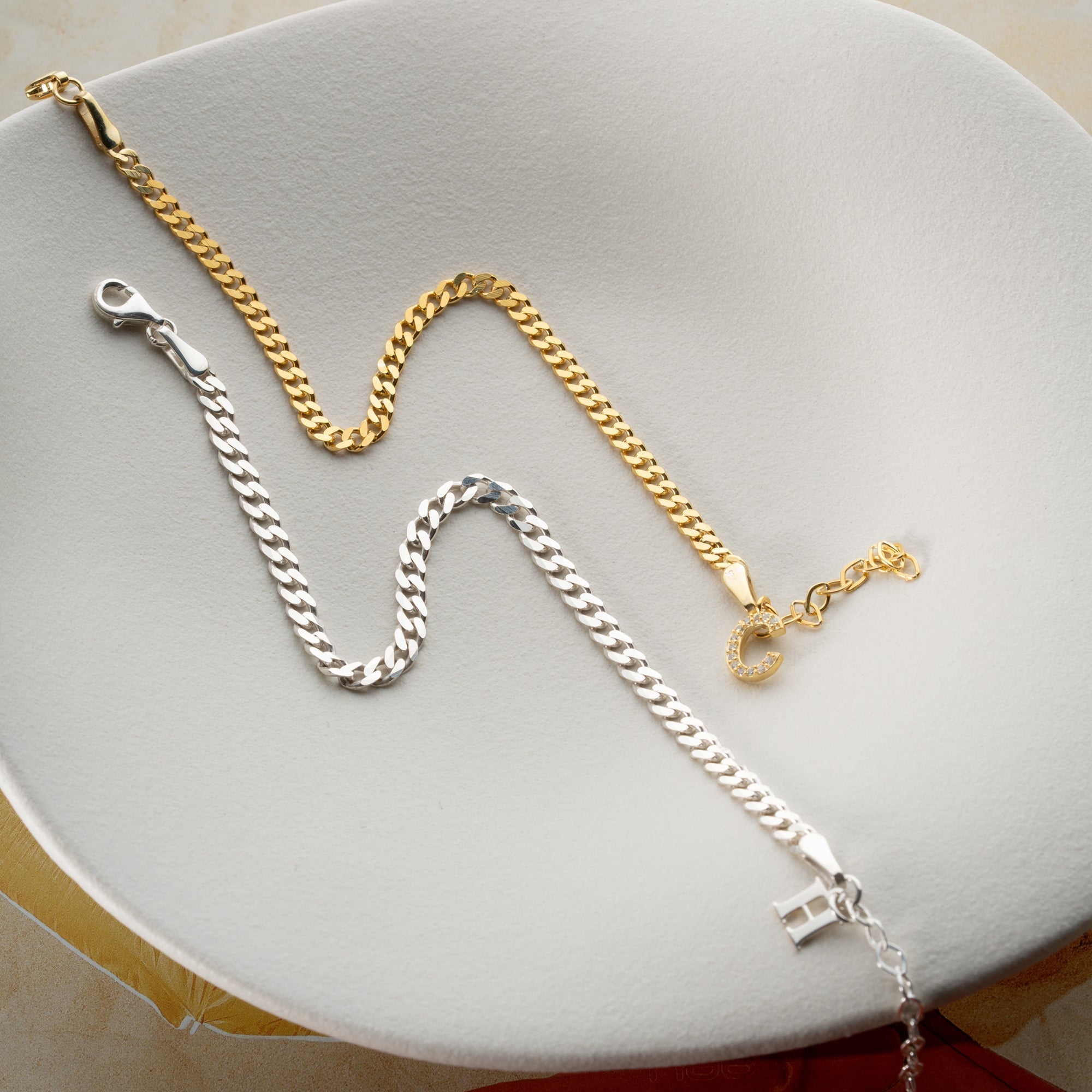 GOURMET BUCHSTABEN PARTNERARMBAND | 925 SILBER