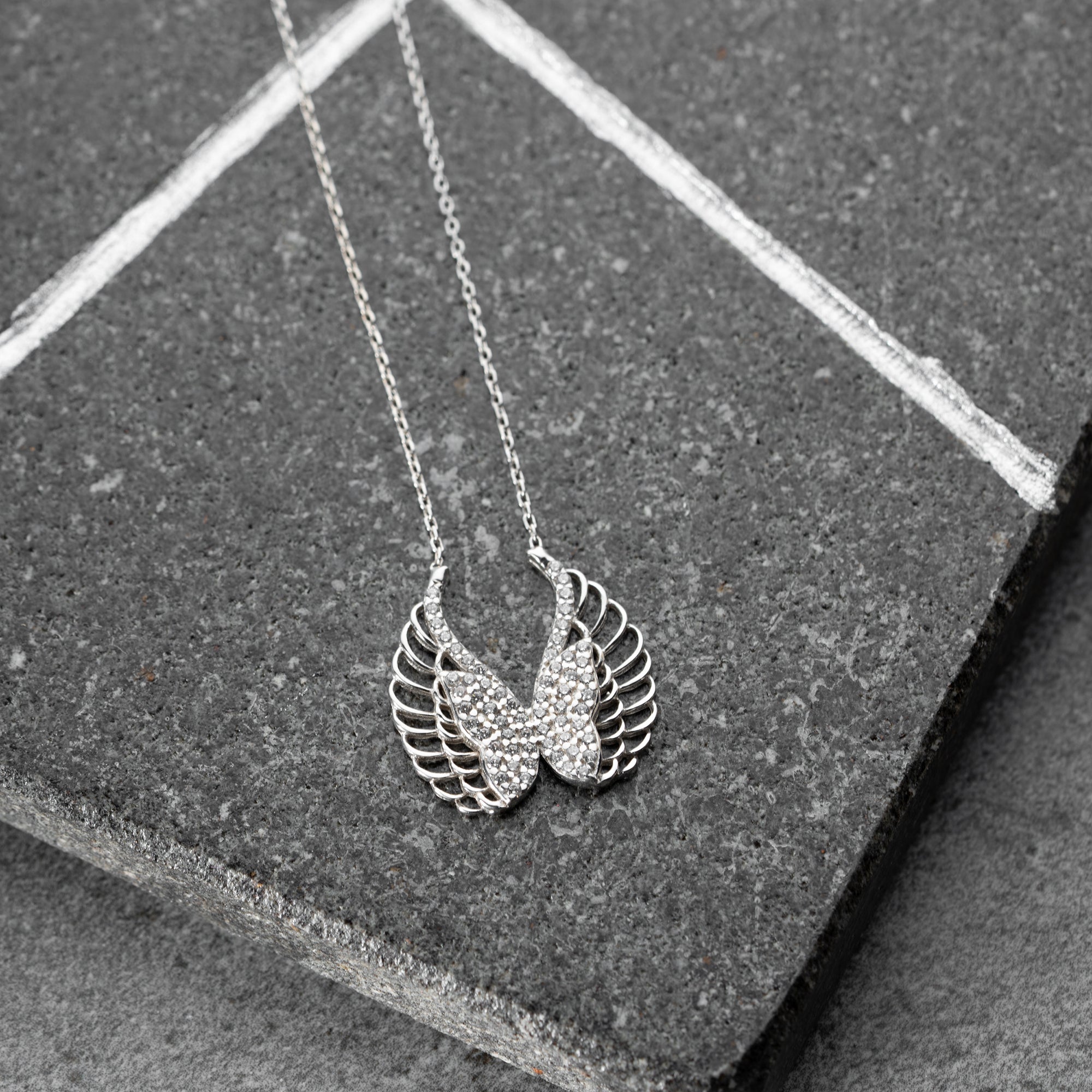 ENGELSFLÜGEL HALSKETTE aus 925 Silber - Eleganter Halskette - AURIME