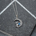CAT MOON HALSKETTE aus 925 Silber - Eleganter Halskette - AURIME