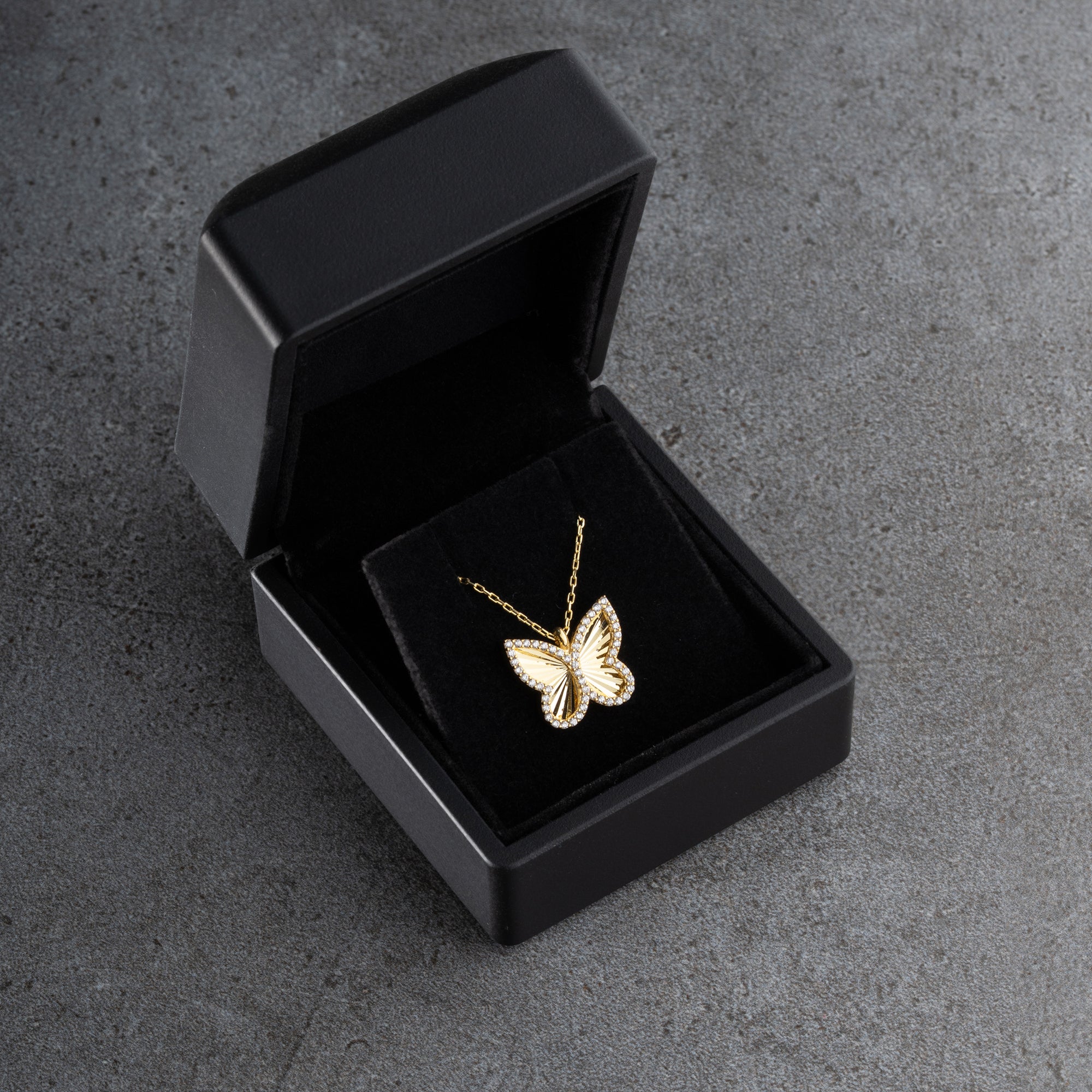 BUTTERFLY SHINE HALSKETTE aus 925 Silber - Eleganter Halskette - AURIME