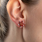 RED LOTUS OHRRINGE aus 925 Silber - Eleganter Ohrringe - AURIME