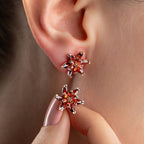 RED LOTUS OHRRINGE aus 925 Silber - Eleganter Ohrringe - AURIME