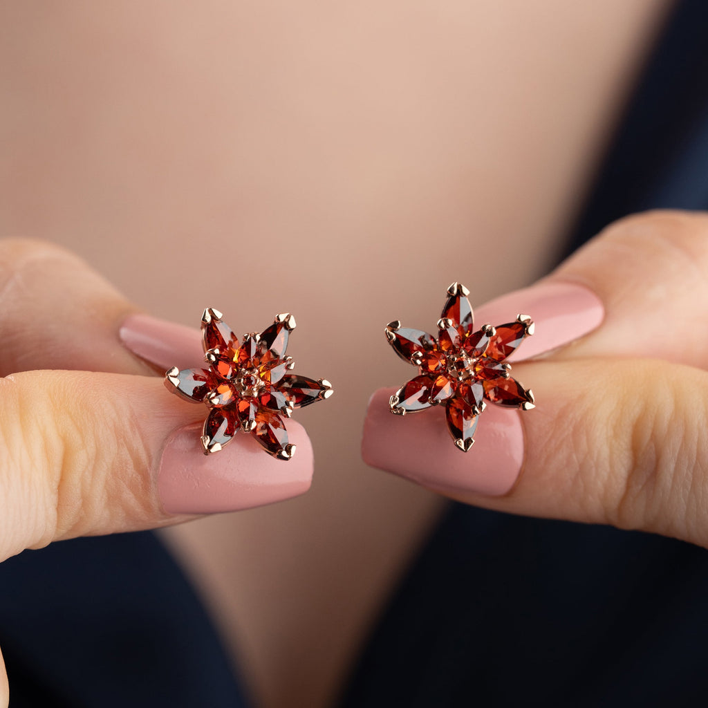 RED LOTUS OHRRINGE aus 925 Silber - Eleganter Ohrringe - AURIME