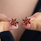 RED LOTUS OHRRINGE aus 925 Silber - Eleganter Ohrringe - AURIME