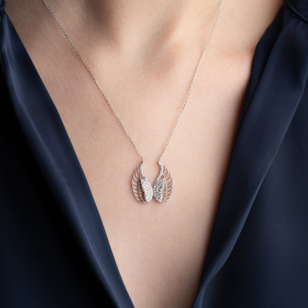 ENGELSFLÜGEL HALSKETTE aus 925 Silber - Eleganter Halskette - AURIME