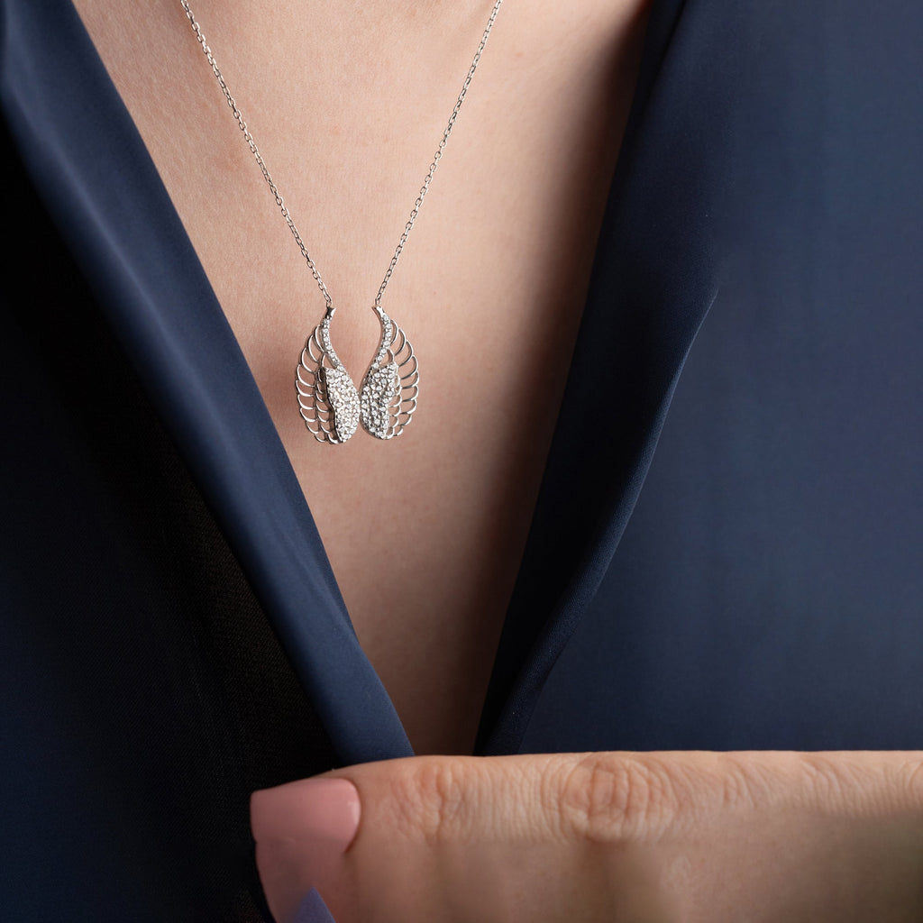 ENGELSFLÜGEL HALSKETTE aus 925 Silber - Eleganter Halskette - AURIME