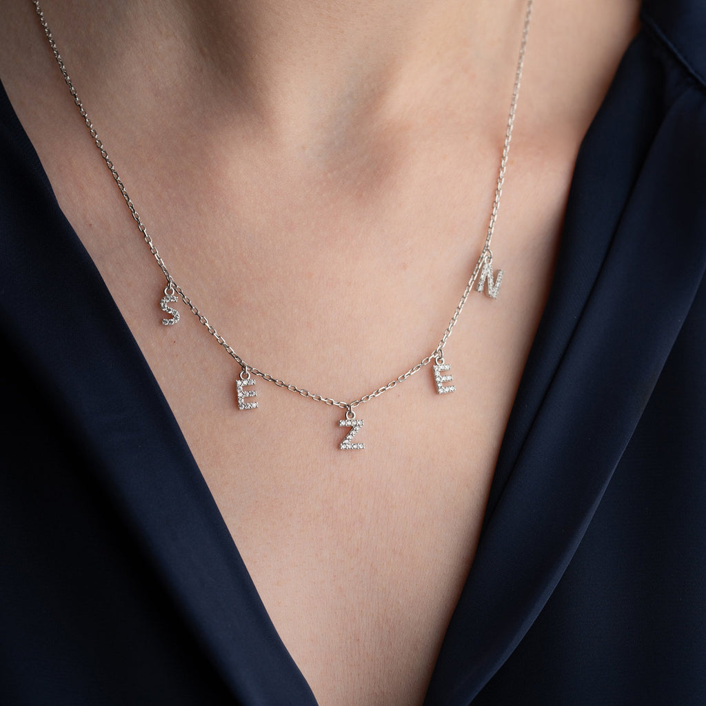 CHOCKER ZIRKONIA NAMENSKETTE | 925 SILBER