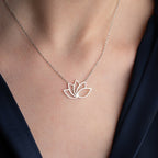 BASIC LOTUS HALSKETTE aus 925 Silber - Eleganter Halskette - AURIME