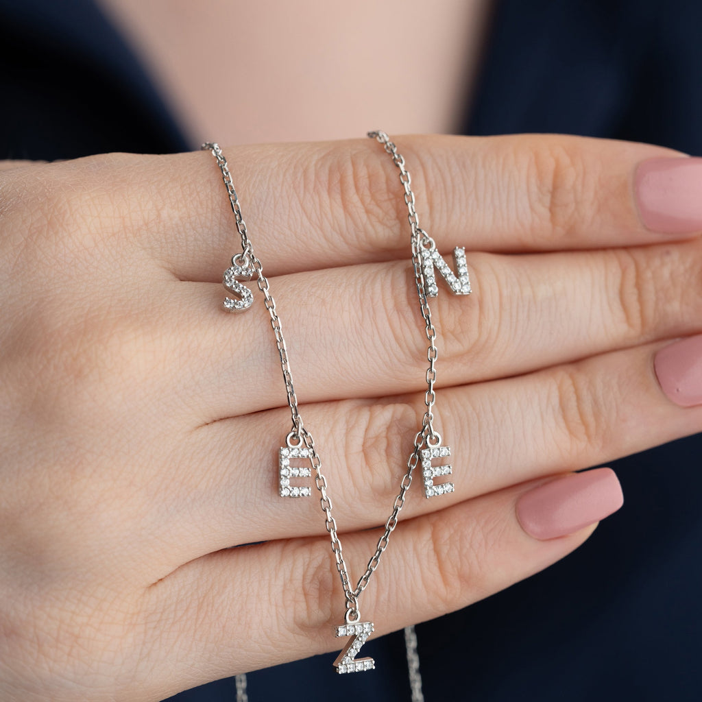 CHOCKER ZIRKONIA NAMENSKETTE | 925 SILBER
