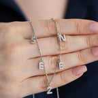 CHOCKER ZIRKONIA NAMENSKETTE aus 925 Silber - Eleganter Halskette - AURIME