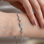 HERZ SCHNEEFLOCKE BLOOM ARMBAND | 925 SILBER