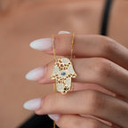 FATIMAS HAND MIT NAZAR & ZIRKONIA HALSKETTE | 925 SILBER