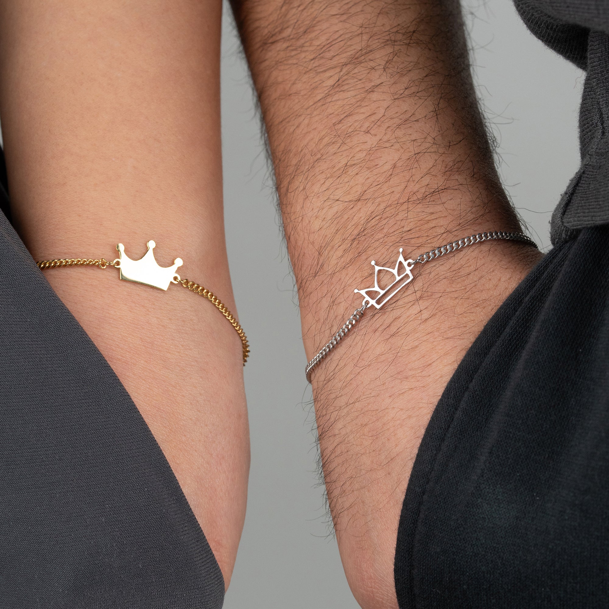 KÖNIG & KONIGIN PARTNERARMBAND | 925 SILBER