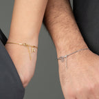 SLIM SNAKE SKIN BUCHSTABEN PARTNERARMBAND  | 925 SILBER