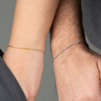 SLIM SNAKE SKIN BUCHSTABEN PARTNERARMBAND  | 925 SILBER