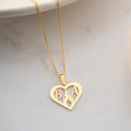 DOUBLE LETTER HEART HALSKETTE| 925 SILBER