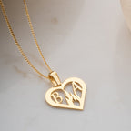DOUBLE LETTER HEART HALSKETTE| 925 SILBER