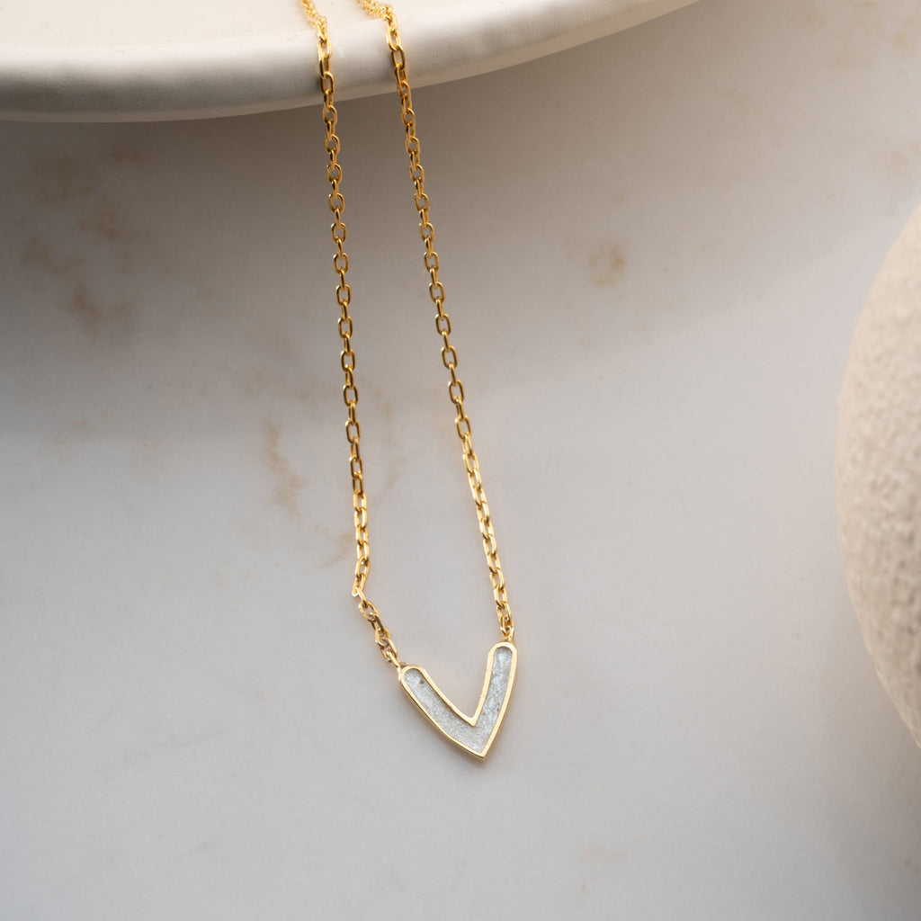 MINIMAL WEISSE HEART NECKLACE | 925 SILBER