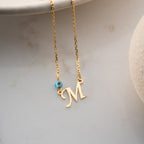 BUCHSTABENKETTE MIT BLAUE AUGE | 925 SILBER