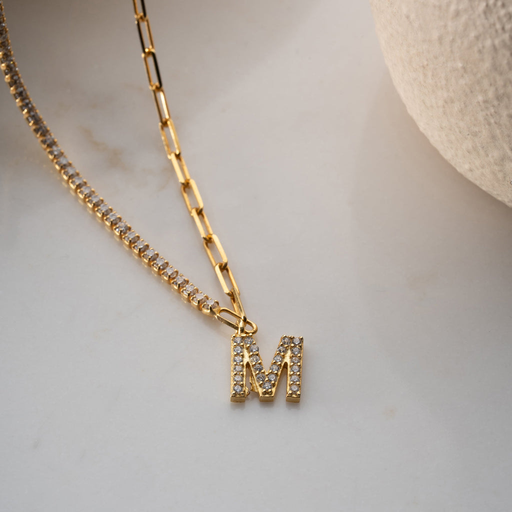 ICED OUT X SWITCH BUCHSTABEN HALSKETTE | 925 SILBER