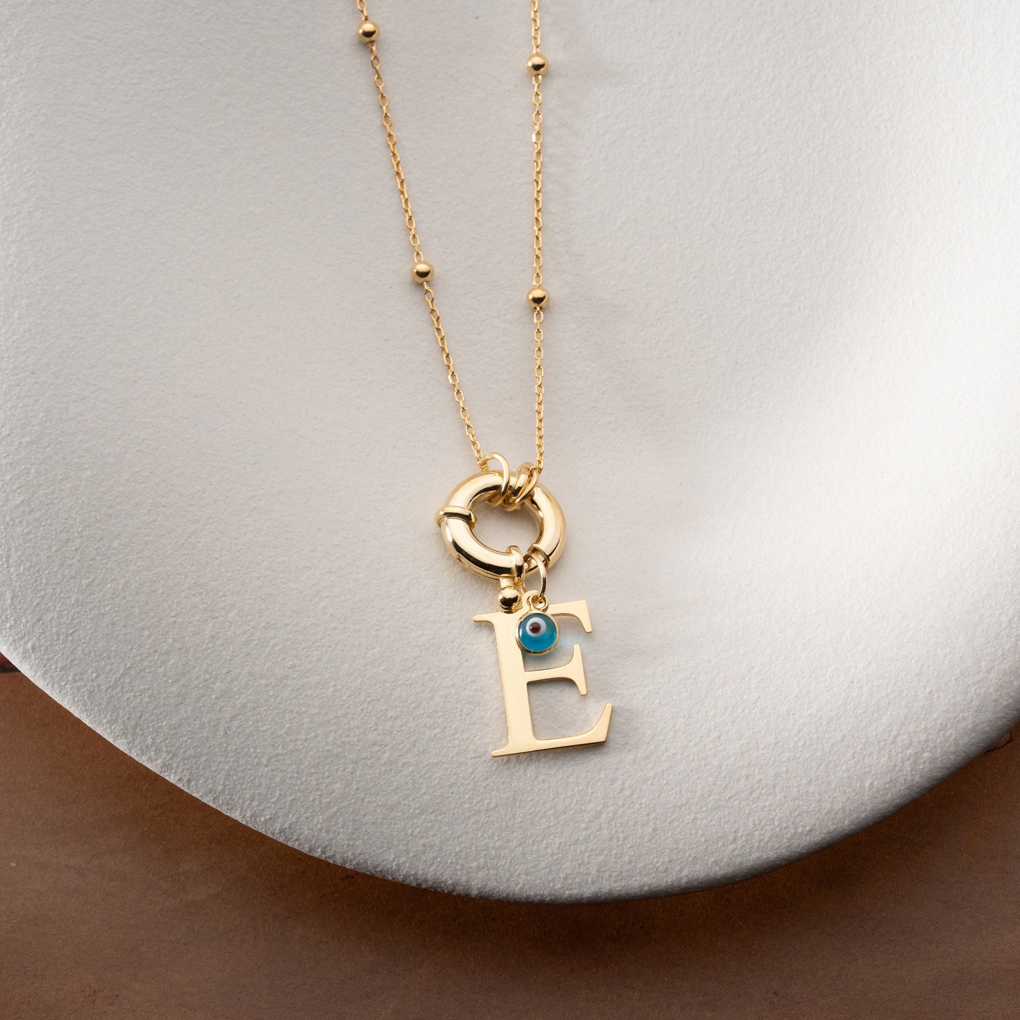 Buchstaben Chain mit Nazar - 925 SILBER