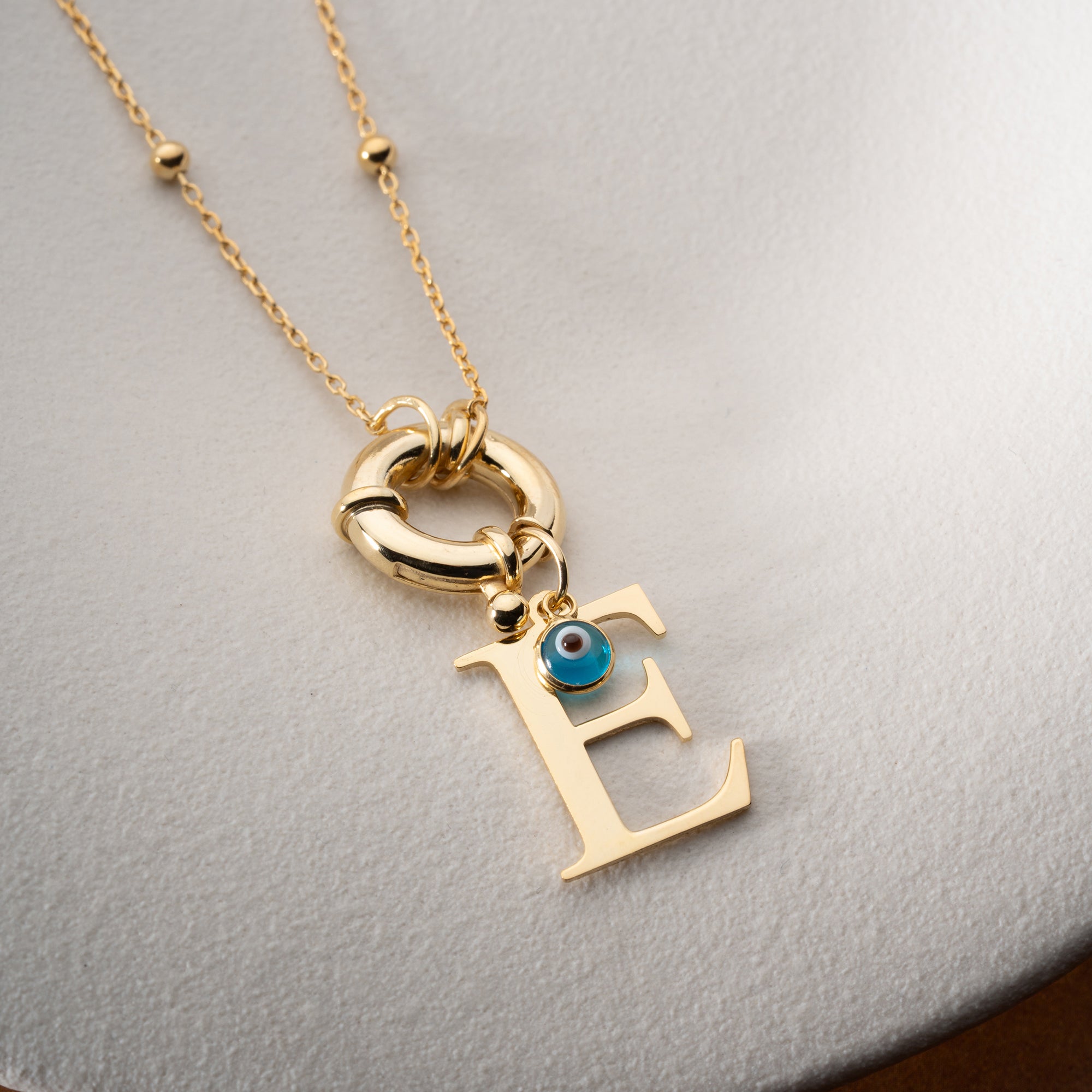 Buchstaben Chain mit Nazar - 925 SILBER