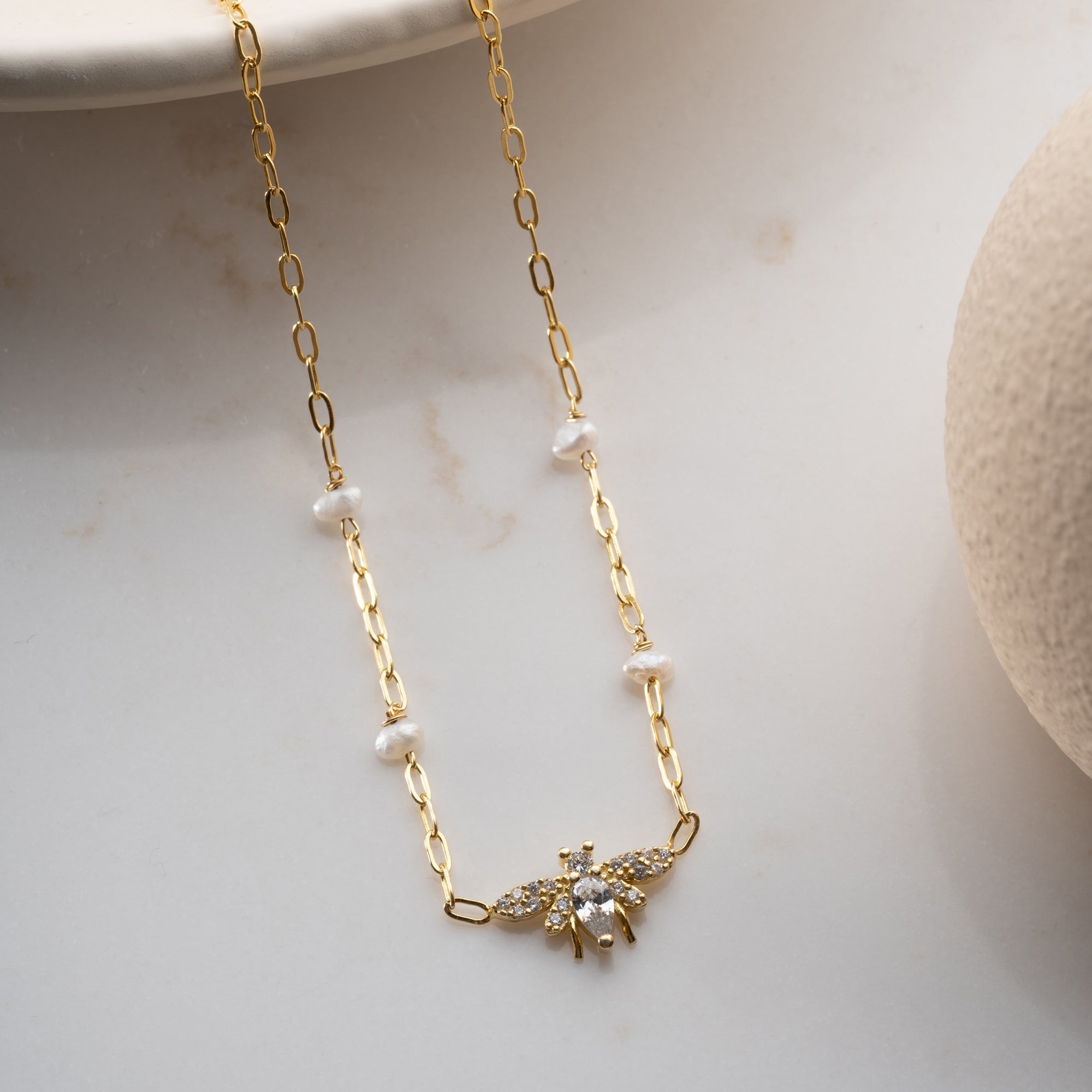 MONIAN PEARL KETTE aus 925 Silber - Eleganter Halskette - AURIME