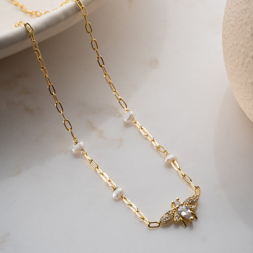 MONIAN PEARL KETTE aus 925 Silber - Eleganter Halskette - AURIME