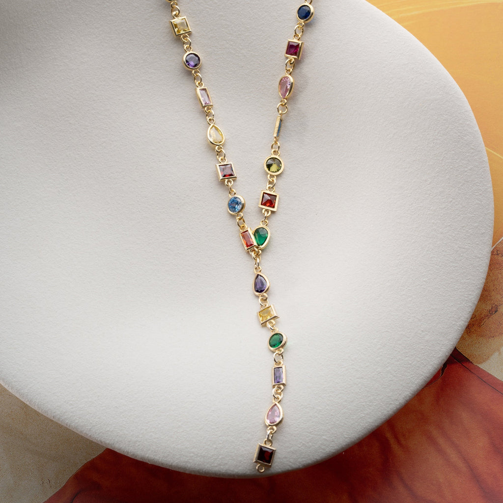 COLORFULL Y KETTE aus 925 Silber - Eleganter Halskette - AURIME