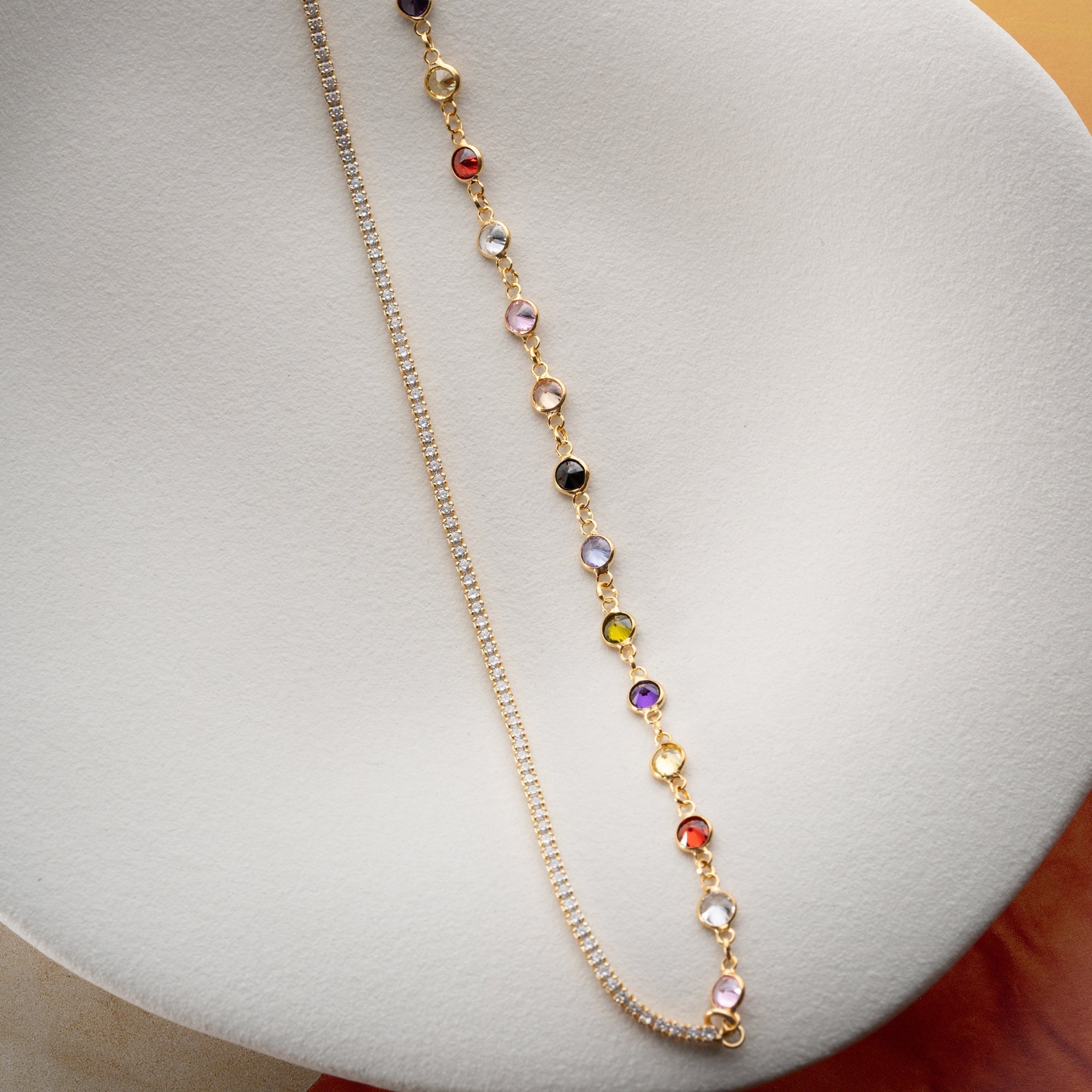 ICED X COLORFULL KETTE aus 925 Silber - Eleganter Halskette - AURIME